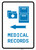 Medical Records Left Arrow with Icon Portrait v2 - Wall Sign