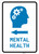 Mental Health Left Arrow with Icon Portrait v2 - Wall Sign