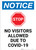 Notice: STOP - No Visitors Allowed Due to Covid-19 Portrait - Wall Sign