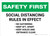 Safety First: Social Distancing Rules In Effect Landscape - Wall Sign