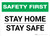 Safety First: Stay Home/Stay Safe Landscape - Wall Sign