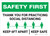 Safety First: Thank You For Practicing Social Distancing - Keep 6Ft Apart Landscape - Wall Sign