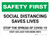 Safety First: Social Distancing Saves Lives - For More Information Visit Website Landscape - Wall Sign