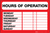 Hours of Operation - Wall Sign