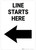 Line Starts Here Left Arrow Portrait - Wall Sign