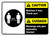 Caution: Maintain 6 Feet Bilingual Spanish with Icon ANSI Portrait - Wall Sign