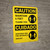 Caution: Maintain 6 Feet with Icon Bilingual Spanish Portrait - Wall Sign