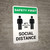 Safety First: Social Distance 6 Ft 2m with Icon Portrait - Wall Sign