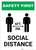 Safety First: Social Distance 6 Ft 2m with Icon Portrait - Wall Sign
