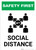 Safety First: Social Distance 6 Ft with Icon Portrait - Wall Sign