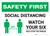 Safety First: Social Distancing Watch Your Six with Icon Landscape - Wall Sign