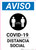 Notice: COVID-19 Social Distancing Spanish with Icon Portrait - Wall Sign