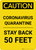 Caution: Coronavirus Quarantine Stay Back 50 Feet Portrait - Wall Sign