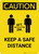 Caution: Keep a Safe Distance with Icon Portrait - Wall Sign