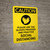 Caution: Please Use the Gloves Provided and Practice Social Distancing with Icon Portrait - Wall Sign