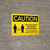 Caution: Practice Social Distancing While Waiting with Icon Landscape - Wall Sign