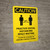 Caution: Practice Social Distancing While Waiting with Icon Portrait - Wall Sign