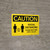 Caution: Social Distancing Wait Here Until Called with Icon Landscape - Wall Sign
