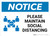 Notice: Please Maintain Social Distancing with Icon Landscape - Wall Sign