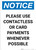 Notice: Please Use Contactless or Card Payments When Possible Portrait - Wall Sign