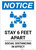 Notice: Stay 6 Feet Apart with Icon Portrait - Wall Sign