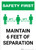 Safety First: Maintain 6 Feet of Separation with Icon Portrait - Wall Sign