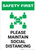 Safety First: Please Maintain Social Distancing with Icon Portrait - Wall Sign
