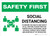 Safety First: Social Distancing to Ensure Health with Icon Landscape - Wall Sign