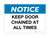 Notice: Keep Door Chained - Wall Sign