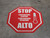 STOP - Temperature Check Station - Bilingual Spanish - Floor Sign
