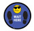 Wait Here with Sunglasses Emoji - Blue - Floor Sign