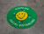 Please Use Social Distancing with Smile Emoji - Green - Floor Sign