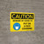 Caution: Beware Of COVID-19 Put On A Face Covering with Icon Landscape - Wall Sign