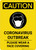Caution: Coronavirus Outbreak Please Wear Face Coverings with Icon Portrait - Wall Sign
