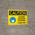 Caution: Please Wear Face Coverings with Icon Landscape - Wall Sign