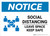 Notice: Social Distancing Leave Space Keep Safe with Icon Landscape - Wall Sign