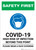Safety First: COVID-19 High Risk Of Infection Wear Face Covering with Icon Portrait - Wall Sign