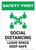 Safety First: Social Distancing Leave Space Keep Safe with Icon Portrait - Wall Sign