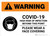 Warning: COVID-19 High Risk Of Infection Wear Face Covering with Icon Landscape - Wall Sign