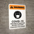 Warning: COVID-19 High Risk Of Infection Wear Face Covering with Icon Portrait - Wall Sign