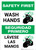 Safety First: Wash Hands Bilingual Spanish with Icon Portrait - Wall Sign
