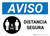Notice: Safe Distance Spanish with Icon Landscape - Wall Sign