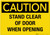 Stand Clear of Door When Opening - Wall Sign