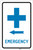 Emergency Left Arrow with First Aid Symbol Portrait v2 - Label