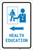 Health Education Left Arrow with Icon Portrait v2 - Label