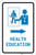 Health Education Right Arrow with Icon Portrait v2 - Label
