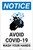 Notice: Avoid COVID-19 Wash Your Hands ANSI Portrait - Label