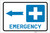 Emergency Left Arrow with Icon Landscape - Label