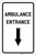 Ambulance Entrance Below with Arrow Portrait - Label