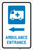 Ambulance Entrance Left Arrow with Icon Portrait - Label